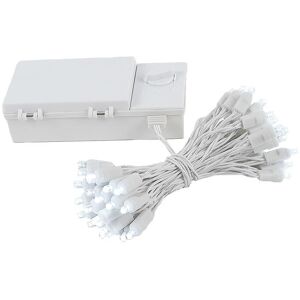 Novelty Lights 50 Light LED Battery Christmas Mini Light Set, White Wire, 18' Long