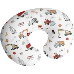 Sweet Jojo Designs Construction Truck Nursing Breastfeeding Pillow Cover Case Pillow Not Included Orange Red Blue Transportation 25.25 In. L X 17.25 In. W X 4.0 In. H