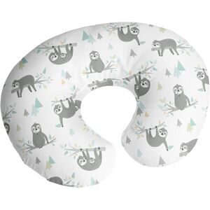 Sweet Jojo Designs Blue Jungle Sloth Nursing Breastfeeding Pillow Cover Case (Pillow Not Included)- Turquoise Grey Green Tropical Botanical Leaf 25.25 In. L X 17.25 In. W X 4.0 In. H