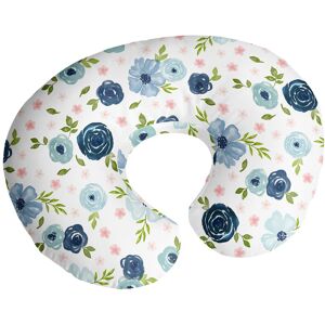 Sweet Jojo Designs Watercolor Floral Nursing Breastfeeding Pillow Cover Case Pillow Not Included Navy Blue Pink Boho Shabby Chic 25.25 In. L X 17.25 In. W X 4.0 In. H