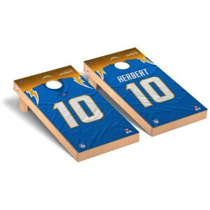 Skip's Garage Los Angeles Chargers NFL Cornhole Board Set - Justin Herbert 10 NFLPA Version 48.0 In. L X 24.0 In. W X 12.0 In. H