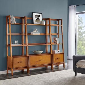 Crosley Furniture Crosley Landon 3Pc Etagere Set Acorn - Large Etagere, 2 Small Etageres 82.25 In. L X 15.0 In. W X 70.5 In. H