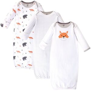 Touched by Nature Baby Boy Organic Cotton Long-Sleeve Gowns 3pk, Gray Fox Preemie