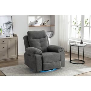 GEROJO Power Recliner Glider Chair with Bluetooth Speaker, 270° Swivel, LED Light, USB & Type-C Ports, Storage Pockets Standard