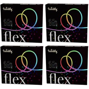 Twinkly Flex 6.5' RGB LED Bluetooth Light Tube with 16 Million Colors (4 Pack) 7.9 In. L X 3.3 In. W X 7.1 In. H
