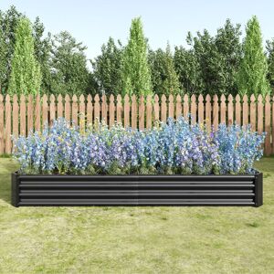 NUBRNAD Countryside Style Garden Bed with 2 Supporting Bars Metal Elevated, for Flower Planters Vegetables Herb Green - 8' x 10' 8' x 10'