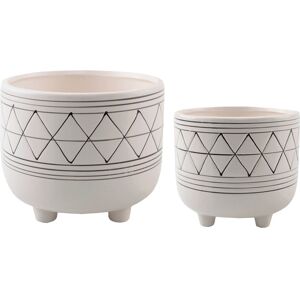 Flora Bunda Set Of 2 Geo 6 6.5 In. L X 6.5 In. W X 5.0 In. H