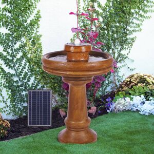 Alpine Corporation Classic Birdbath Pedestal Fountain with Solar-Powered LED Lights, 29