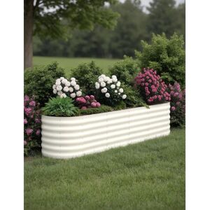 2-Pack Galvanized Steel Raised Garden Beds,Outdoor Deep Planter Box Kit with Tool 8x2x1.5Ft