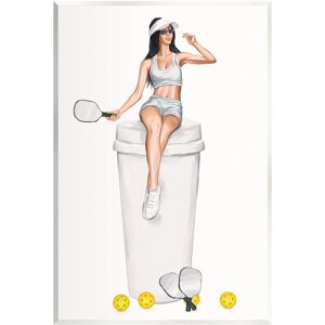 Stupell Athletic Tennis Girl Coffee Cup Wall Plaque Art by Ziwei Li 10 x 15