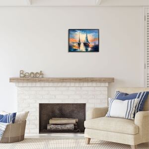 Stupell Sailboats and Ocean Sunset Framed Giclee Art Design by Ziwei Li 20 x 16