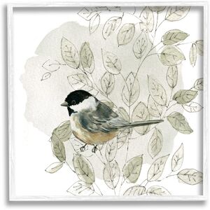 Stupell Bird Perched Soft Cottage Plant Framed Giclee Art by Livi Finn 12 x 12