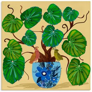 Stupell Potted Plant & Birds Perched Canvas Wall Art Design By Kay Widdowson 24 x 24