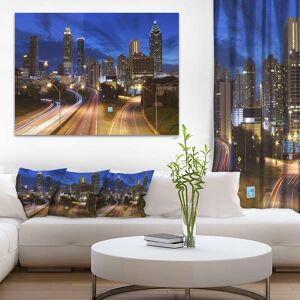 DESIGN ART Atlanta Skyline Twilight Blue Hour - Cityscape Canvas print 40 in. wide x 30 in. high