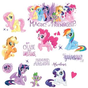 Blue & Red & Brown My Little Pony The Movie Wall Decals With Glitter by RoomMates Small