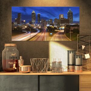 DESIGN ART Atlanta Skyline Twilight Blue Hour - Cityscape Canvas print 32 in. wide x 16 in. high