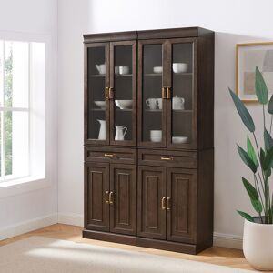 Crosley Furniture Crosley Stanton 2Pc Glass Door Kitchen Storage Pantry Cabinet Set 47.5 In. W X 78.0 In. H X 14.5 In. D