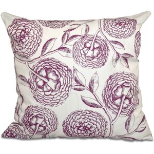 E by Design Antique Flowers Floral Print 18-inch Square Throw Pillow 18 x 18