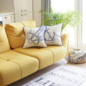 Apolena Octopus and Anchor Throw Pillow Covers (Set of 2) 18 x 18