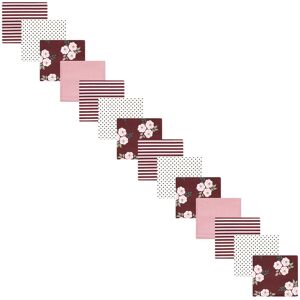 Hudson Baby Infant Girl Cotton Flannel Receiving Blankets Bundle Set, Burgundy Floral, One Size - Burgundy Floral - One Size One Size