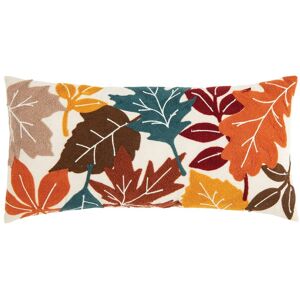 C&F Home Fall Leaves Chain Stitch Throw Pillow Specialty