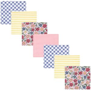 Hudson Baby Infant Girl Cotton Rich Flannel Receiving Blankets Bundle, Pink Blue Pretty Floral, One Size One Size