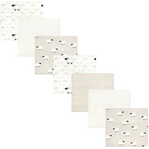 Hudson Baby Cotton Poly Flannel Receiving Blankets Bundle, Taupe Sheep, One Size - Taupe Sheep - One Size One Size