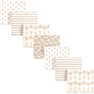 Hudson Baby Infant Cotton Flannel Receiving Blankets Bundle, Neutral Giraffe, One Size - Neutral Giraffe - One Size One Size