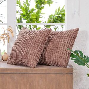 Deconovo Corduroy Throw Pillow Covers 2 PCS(Cover only) 20 x 20