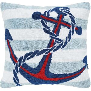 C&F Home Blue Anchor Hooked Throw Pillow 18 x 18