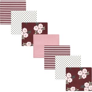 Hudson Baby Infant Girl Cotton Flannel Receiving Blankets Bundle, Burgundy Floral, One Size - Burgundy Floral - One Size One Size