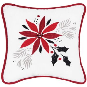 C&F Home Poinsettia & Mistletoe Embroidered Throw Pillow Specialty
