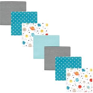 Hudson Baby Infant Boy Cotton Rich Flannel Receiving Blankets Bundle, Happy Planets, One Size - Happy Planets - One Size One Size