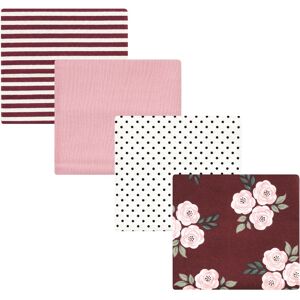 Hudson Baby Infant Girl Cotton Flannel Receiving Blankets, Burgundy Florals, One Size - Burgundy Floral - One Size One Size