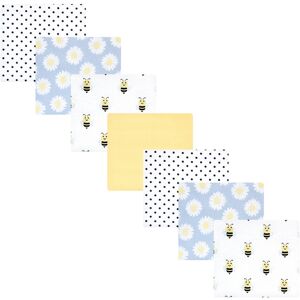 Hudson Baby Infant Girl Cotton Flannel Receiving Blankets Bundle, Daisy Bee, One Size - Daisy Bee - One Size One Size