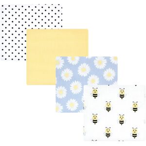 Hudson Baby Infant Girl Cotton Flannel Receiving Blankets, Daisy Bee, One Size - Daisy Bee - One Size One Size