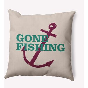 E by Design Gone Fishing Polyester Indoor Pillow 16
