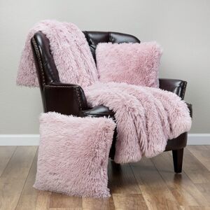 Chanasya 3-Piece Longfur Shaggy Faux Fur Throw Blanket with Throw Pillow Set 3-Piece Set