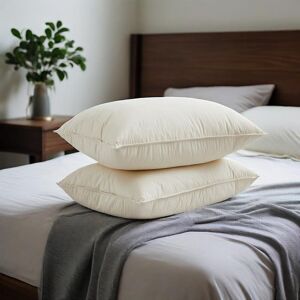 Peace Nest 300TC Organic Cotton White Down Bed Pillow Medium Firm Standard