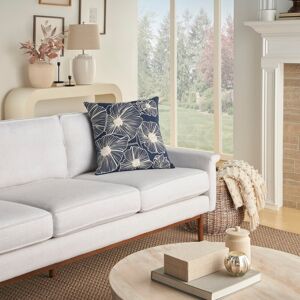 Mina Victory Life Styles Floral Navy Throw Pillow , ( 14 20