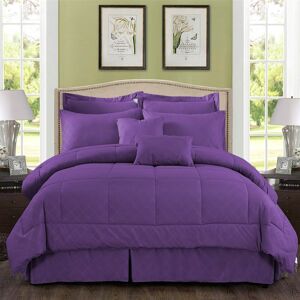 Unbranded 10-piece Solid Color Microfiber Comforter and Sheets Set Queen