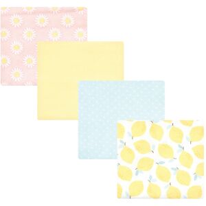Hudson Baby Infant Girl Cotton Rich Flannel Receiving Blankets, Lemon Daisy, One Size - Lemon Daisy - One Size One Size
