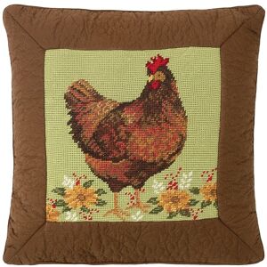 C&F Home Black Eye Rooster Needlepoint Pillow 16 x 16