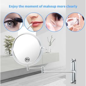 Wall Mounted Makeup Mirror with 360° Rotation Small (Under 15'' high)