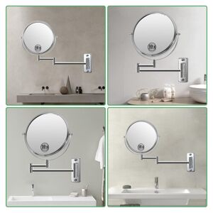 Wall Mounted Makeup Mirror with 360° Rotation Small (Under 15'' high)