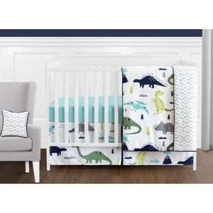 Sweet Jojo Designs Blue and Green Mod Dino Modern Dinosaur Collection 11-piece Bumperless Crib Bedding Set 45.0 In. X 36.0 In. X 0.0 In.