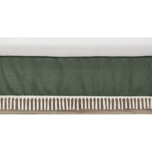 Sweet Jojo Designs Dark Green Boho Boy Girl Gender Neutral Crib Bed Skirt Sage Modern Bohemian Farmhouse Southwest Diamond Tuft 52.0 In. L X 28.0 In. W X 15.0 In. H