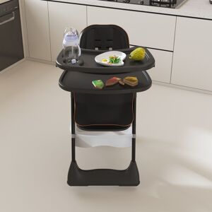 Adjustable High Chair for Babies Aged 0-6 Years with Safety Belt and Lockable Wheels 19.3 In. L X 29.9 In. W X 37.4 In. H