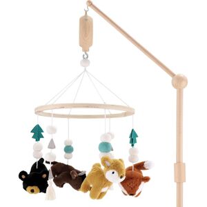 The Peanutshell Wooden Crib Mobile Set with Arm, Music Box and Western Woods Baby Mobile 11.22 In. W X 13.78 In. H X 11.22 In. D
