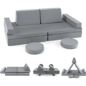 Costway 10 PCS Kids Play Sofa Set Modular Convertible Foam Folding - See Details See Details